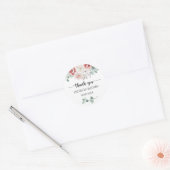 Moody Blush Rose Floral Wedding Thank You Ronde Sticker (Envelop)