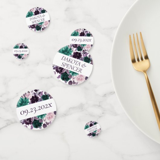Moody Boho | Aubergine Paars en Teal Custom Confetti (Groep)
