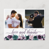 Moody Boho | Aubergine Paarse 2 foto dank u Briefkaart (Voorkant)