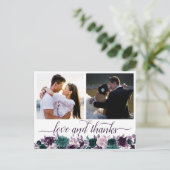 Moody Boho | Aubergine Paarse 2 foto dank u Briefkaart (Staand voorkant)