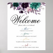 Moody Boho | Aubergine Paarse Blauwgroen sociale a Poster (Voorkant)