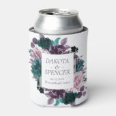 Moody Boho | Aubergine Paarse Bloemige Save the Da Blikjeskoeler (Blikje Voorkant)