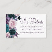 Moody Boho | Aubergine Paarse donkere bloemen Webs Informatiekaartje (Voorkant)
