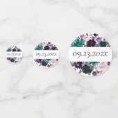 Moody Boho | Aubergine Paarse en Blauwgroen Custom Confetti (Achterkanten)