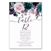 Moody Boho | Aubergine Paarse en Blauwgroen gastna Kaart (Achterkant)