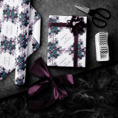 Moody Boho | Aubergine Paarse en Blauwgroen Monogr Cadeaupapier