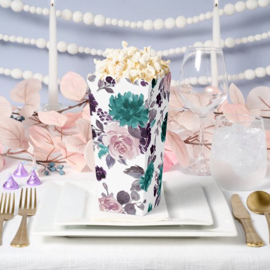 Moody Boho | Aubergine Paarse en Blauwgroen Patroo Bedankdoosjes (Huwelijk)