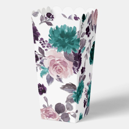 Moody Boho | Aubergine Paarse en Blauwgroen Patroo Bedankdoosjes (Voorkant)