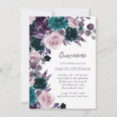 Moody Boho | Aubergine Paarse en Blauwgroen Quince Kaart (Voorkant)