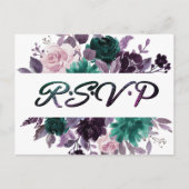 Moody Boho | Aubergine — RSVP Entree Response Briefkaart (Voorkant)