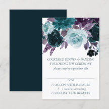 Moody Boho | Blauwgroen en aubergine Paarse Roos B