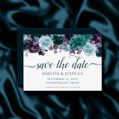 Moody Boho | Blauwgroen en aubergine Paarse Roos G Save The Date