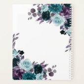 Moody Boho | Blauwgroen en Paarse Dark Floral Cust Planner (Achterkant)