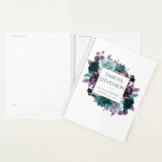 Moody Boho | Blauwgroen en Paarse Dark Floral Cust Planner (Display)
