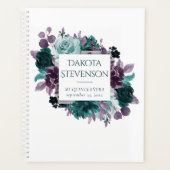 Moody Boho | Blauwgroen en Paarse Dark Floral Cust Planner (Voorkant)