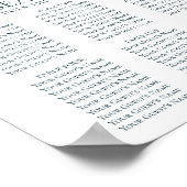 Moody Boho | Blauwgroen en Paarse Floral zitkaart Poster (Hoek)