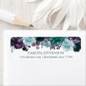 Moody Boho | Blauwgroen en Paarse Roos Garland Adr Etiket (Insitu)