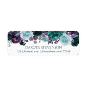 Moody Boho | Blauwgroen en Paarse Roos Garland Adr Etiket (Voorkant)