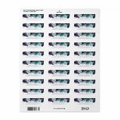 Moody Boho | Blauwgroen en Paarse Roos Garland Adr Etiket (Full Sheet)