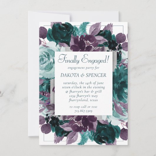 Moody Boho | Blauwgroen en Paarse Rozen eindelijk  Kaart (Voorkant)