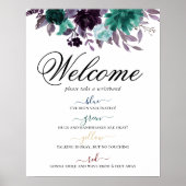 Moody Boho | Blauwgroen en Paarse sociale afstand Poster (Voorkant)