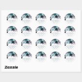 Moody Boho | Blauwgroen en Paarse wegwerpcamera Ronde Sticker (Vel)