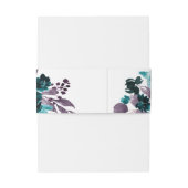 Moody Boho | Blauwgroen en Turquoise Bloemen Garla Uitnodigingen Wikkel (Achterkant Voorbeeld)