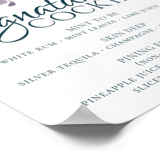 Moody Boho | Blauwgroen Floral Garland Signature D Poster (Hoek)