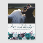 Moody Boho | Blauwgroen Paarse Foto Dank u Magneet (Voorkant)