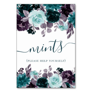 Moody Boho   Blauwgroen turkoois en Paarse lekkern Kaart