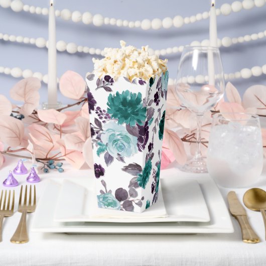 Moody Boho | Blauwgroen turkoois en Paarse Patroon Bedankdoosjes (Huwelijk)