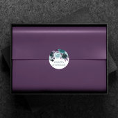 Moody Boho | Blauwgroen Turquoise donkere bloemenb Ronde Sticker