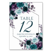 Moody Boho | Blauwgroen turquoise donkere bloemenk Kaart (Voorkant)