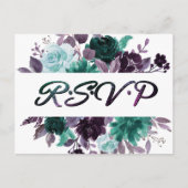 Moody Boho | Blauwgroen Turquoise Silver Lijst RSV Briefkaart (Voorkant)