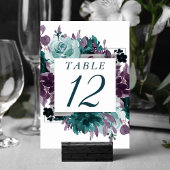 Moody Boho | Blauwgroen turquoise vierkante bloeme Kaart