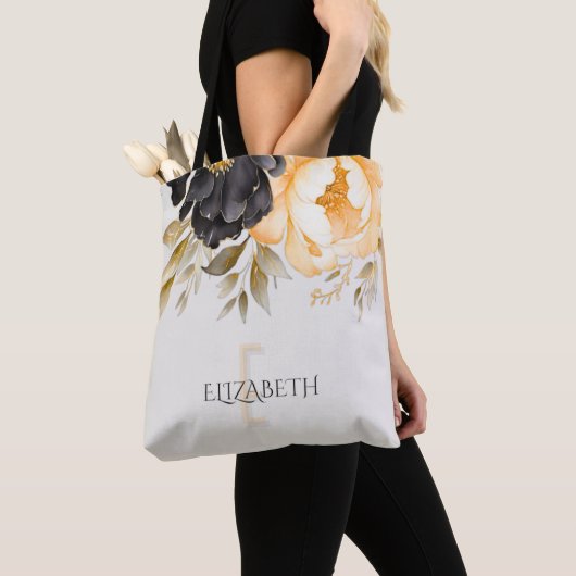 Moody Boho Blue en Beige Custom Canvas tas (Dichtbij)