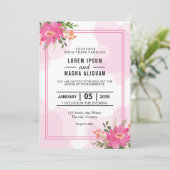 Moody boho chic trouwvector bouquet-kaart kaart (Staand voorkant)