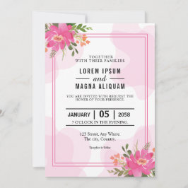 Moody boho chic trouwvector bouquet-kaart kaart