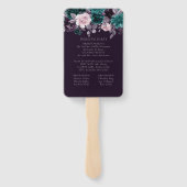 Moody Boho | Dark Eggplant Paarse Ceremony Program Handwaaier (Achterkant)