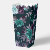 Moody Boho | Diep Blauwgroen en Paarse bloemmotief Bedankdoosjes (Achterkant)