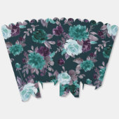 Moody Boho | Diep Blauwgroen en Paarse bloemmotief Bedankdoosjes (Ongevouwen)