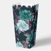 Moody Boho | Diep Blauwgroen en Paarse bloemmotief Bedankdoosjes (Voorkant)