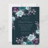 Moody Boho | Diep Blauwgroen Turquoise Paarse boek Kaart (Voorkant)