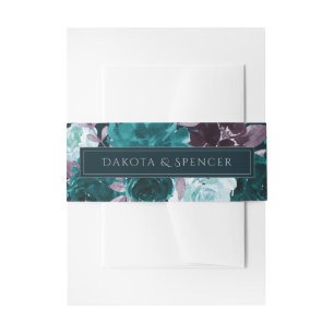 Moody Boho   Diep Teal Turquoise Paarse Slinger Uitnodigingen Wikkel