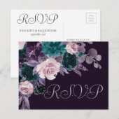 Moody Boho | Donkere aubergine Paarse Blauwgroen B Briefkaart (Voorkant / Achterkant)