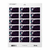 Moody Boho | Donkere Aubergine Paarse Rozen Adres Etiket (Full Sheet)