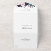 Moody Boho | EE-plant Paarse Dark Floral Entree All In One Uitnodiging (Buitenkant)
