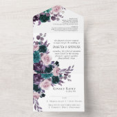 Moody Boho | EE-plant Paarse Dark Floral Entree All In One Uitnodiging (Binnen)