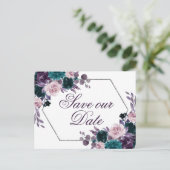 Moody Boho | Eggplant Plum Paars Mauve Bouquet Briefkaart (Staand voorkant)