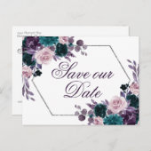 Moody Boho | Eggplant Plum Paars Mauve Bouquet Briefkaart (Voorkant / Achterkant)